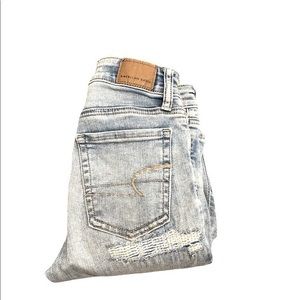 American Eagle next level stretch super ripped butt patched high rise jeggings